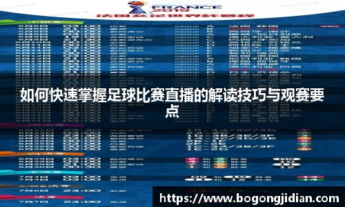 如何快速掌握足球比赛直播的解读技巧与观赛要点